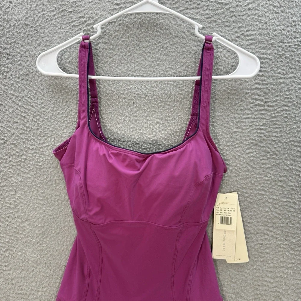 Profile By Gottex‎ Tankini Top Womens 40D Viola Standard Belle Curve Square Neck